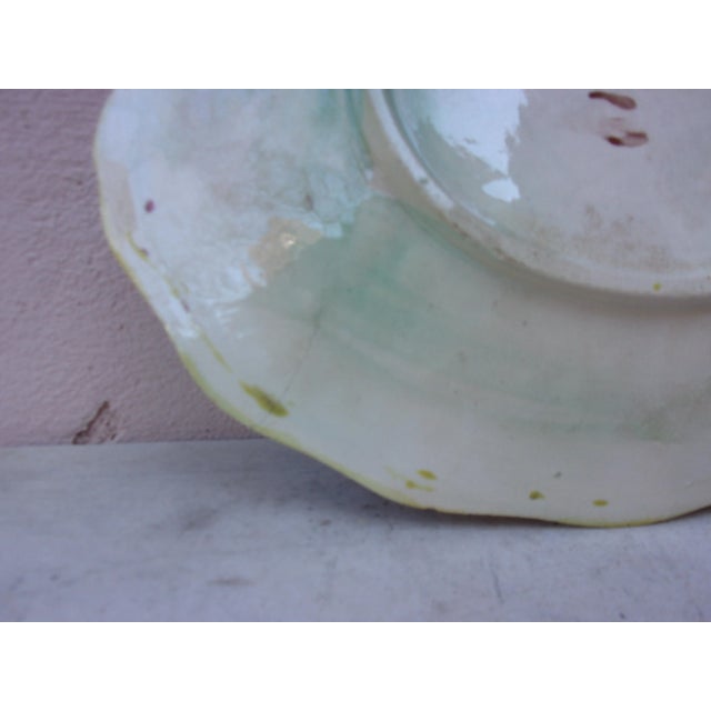 19th Century English Majolica Geranium Platter For Sale - Image 4 of 6