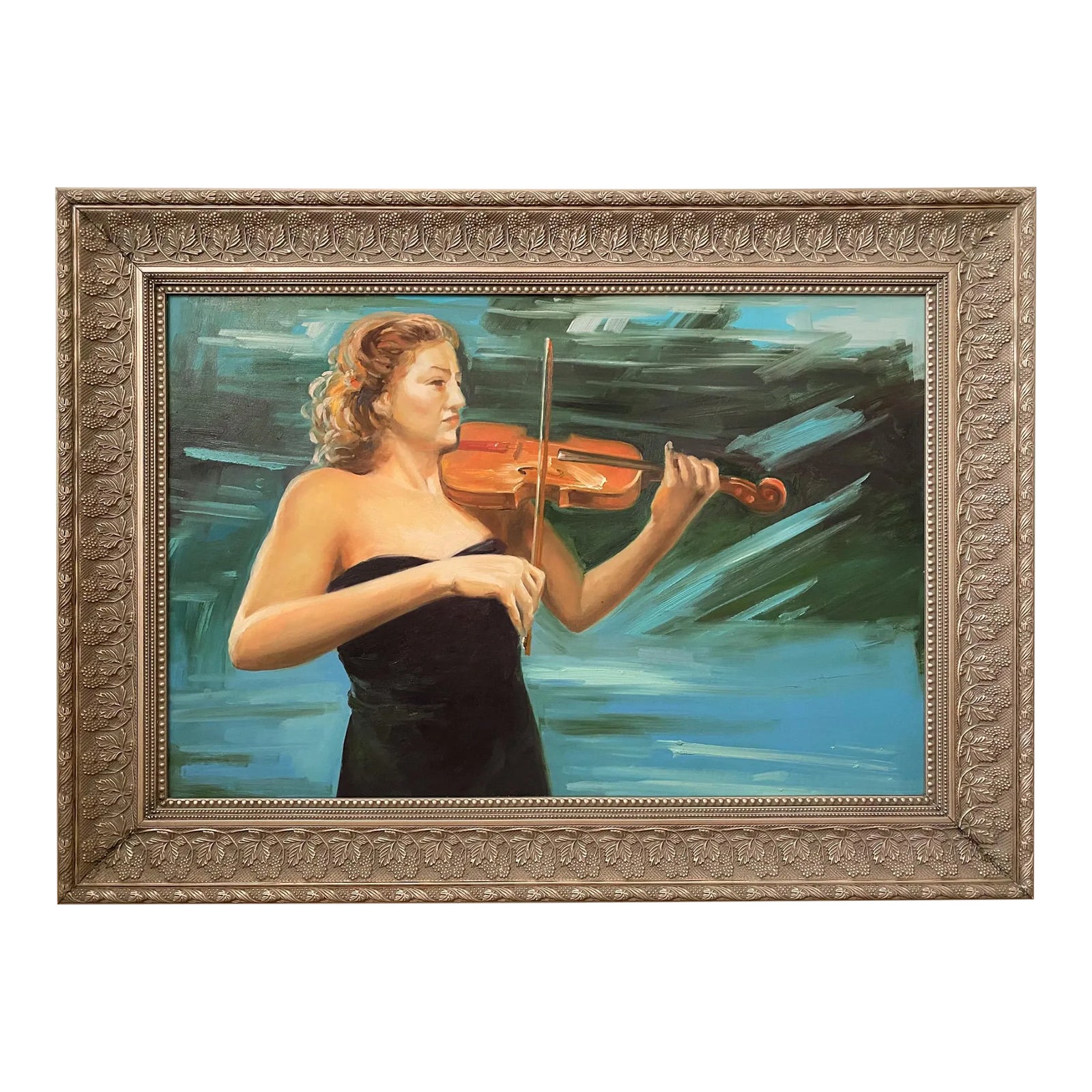 肉筆☆油絵☆F20号『woman playing violin』ピカソ/模写 肉筆☆油絵☆F20号『woman playing violin』ピカソ/模写