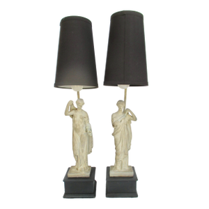 Pair of Tanagra Ladies Desk Lamps - A Pair of 2