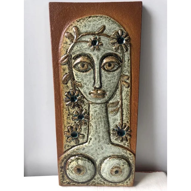 Wall Tile Woman Plate by Simon Söholm For Sale - Image 3 of 6