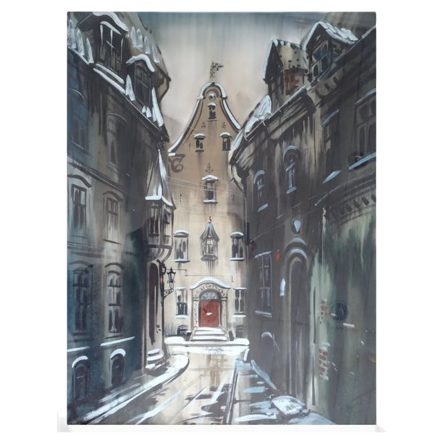 Janis Brekte, Town, 1978, Watercolor on Paper For Sale