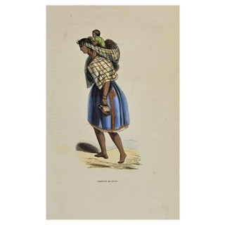 Auguste Wahlen, Indienne de Quito, Lithograph, 1844 For Sale