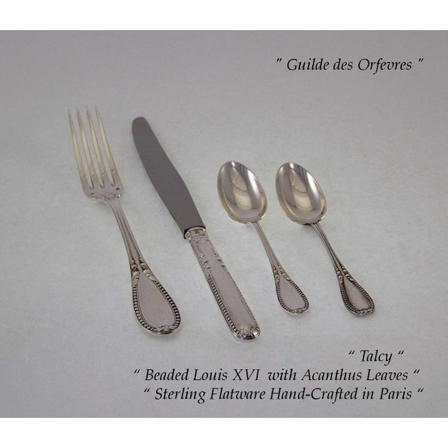 1990's Sterling Silver Hand-Crafted 4-Piece Flatware Place-Setting Talcy by Souche-Lapparra For Sale - Image 9 of 16