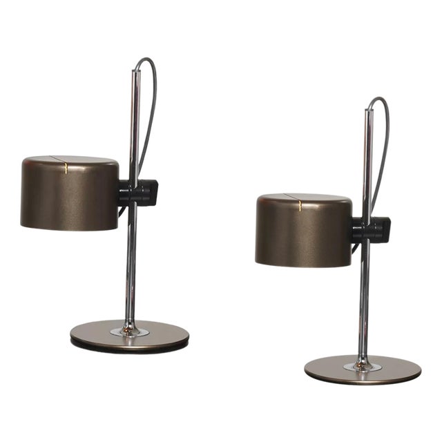 Mini Coupe Table Lamps by Joe Colombo for Oluce, Set of 2 For Sale