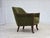 1970s, Scandinavian vintage 3-seater sofa. Original green furniture fabric, teak wood legs and armrests. Springs in the...