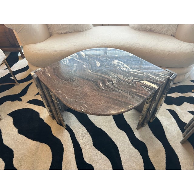 Italian Marble “Eye” End Tables Attributed to Roche Bobois - A Pair For Sale - Image 10 of 13