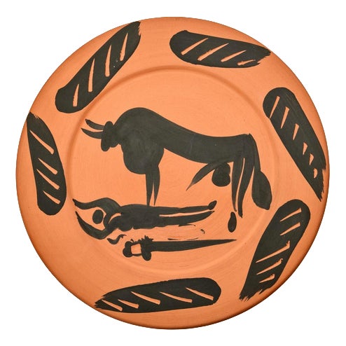 Ceramic Scene de Tauromachie Plate after Pablo Picasso, 1957 For Sale