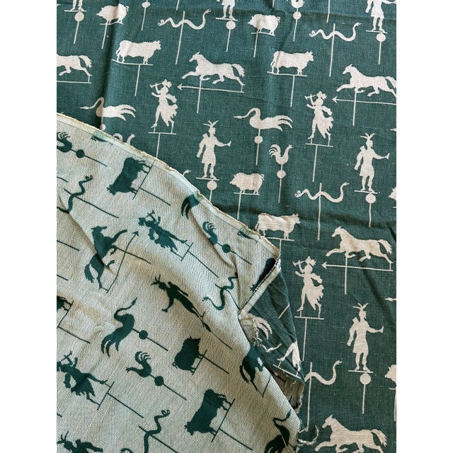 Antique Weathervane Pattern Woven Jacquard Fabric For Sale - Image 4 of 9