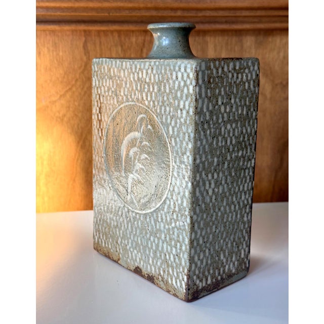 Japanese Ceramic Jar with Inlay Design Tatsuzo Shimaoka with Tomobako For Sale - Image 15 of 18