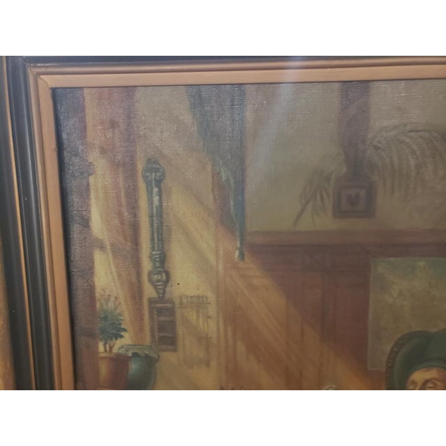 Framed Oil Painting on Canvas "Belgian Daily Life" by Jan Op De Beeck 21st Century For Sale - Image 4 of 8