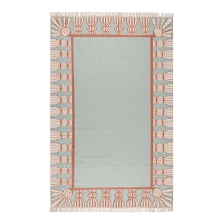 Part & Parcel Goods Wool Tassel Runner, 2’6” x 10', Sky Blue, Topaz and Eggshell For Sale