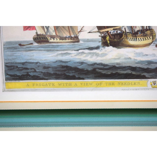Paper A Frigate With a View of the Needles 1806 Print For Sale - Image 7 of 7