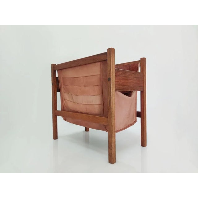 Danish Leather & Rosewood Magazine Rack, 1960s For Sale - Image 10 of 10