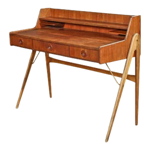 Danish Modern Atomic Teak + Oak Desk