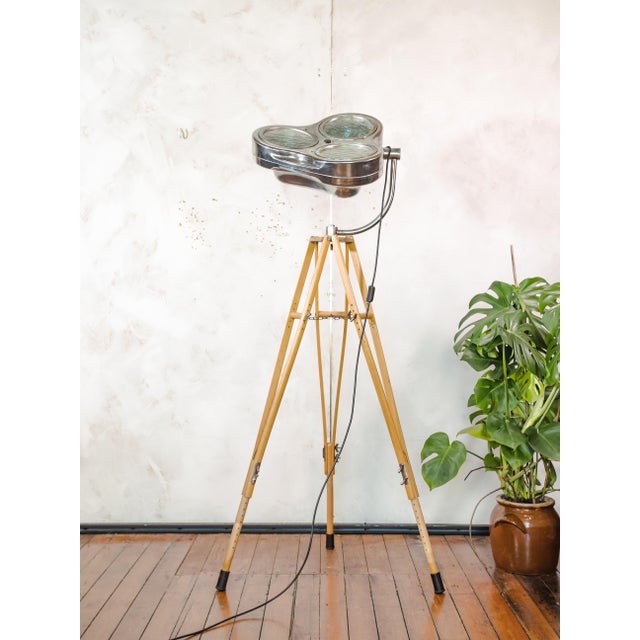 Hospital Surgical Spotlight Floor Lamp on Army Crutch Tripod from Heraeus Hanaulux London, 1990s For Sale - Image 13 of 18
