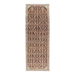 Vintage Persian Mahal Runner With All-Over Herati Design in Brown
