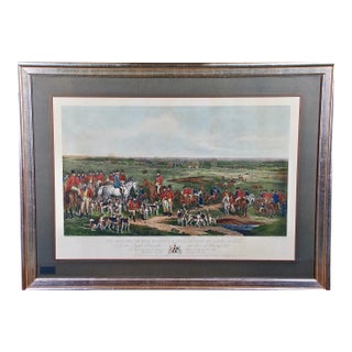 Her Majesty's Stag Hounds on Ascot, a Colored 19th Century British Hunting Scene, 1839 For Sale