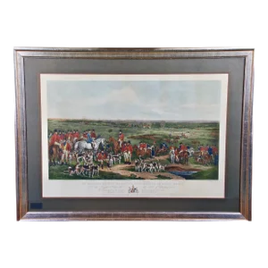 Her Majesty's Stag Hounds on Ascot, a Colored 19th Century British Hunting Scene, 1839