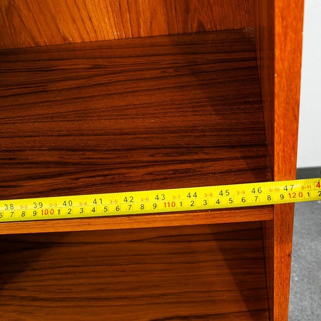 Mid Century Danish Modern Bookshelf Tall Teak Wood Shelving Unit Adjustable MCM For Sale - Image 9 of 11
