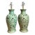 Vintage Celadon Pierced Ceramic Lamps - a pair For Sale