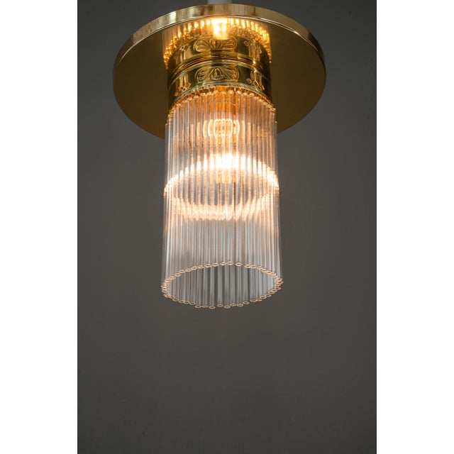 Art Deco Ceiling Lamp with Glass Sticks, Vienna, 1920s For Sale - Image 9 of 13