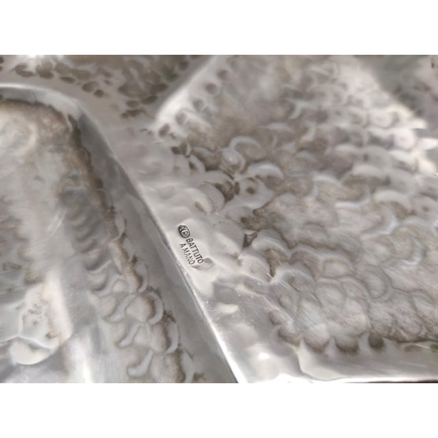 Silver Vintage Italian Embossed Silver Plated Tray by Olri, 1950s For Sale - Image 8 of 11