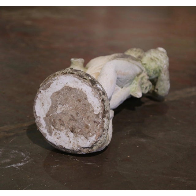 Gray Early 20th Century French Stone Garden Statue of Woman Figure For Sale - Image 8 of 8