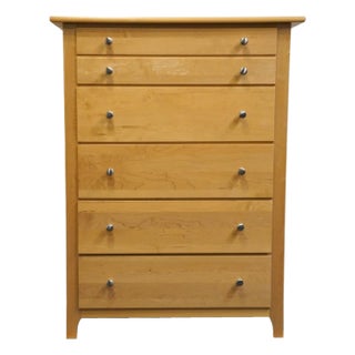 Late 20th Century Stanley Furniture Solid Maple Contemporary Modern 38" Chest of Drawers For Sale