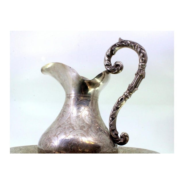 Lavender and Silver Gum with Engraved Garlands and a Handle Embossed with Acanthus Leaves For Sale - Image 6 of 9