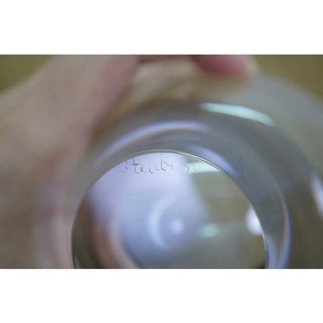 Mid Century 1960s Steuben Crystal Asymmetric Lunar Pinch Top Vase 5" For Sale - Image 13 of 14