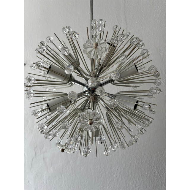 Metal Emil Stejnar Snowball Sputnik Snowflake Chandelier Newly Rewired for Usa For Sale - Image 7 of 9