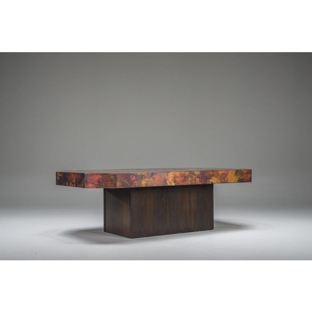 Brown Vintage Copper Coffee Table by Bernhard Rohne, 1970s For Sale - Image 8 of 12