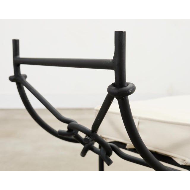 Neoclassical Style Horned Aluminum Bench After Diego Giacometti For Sale - Image 9 of 18