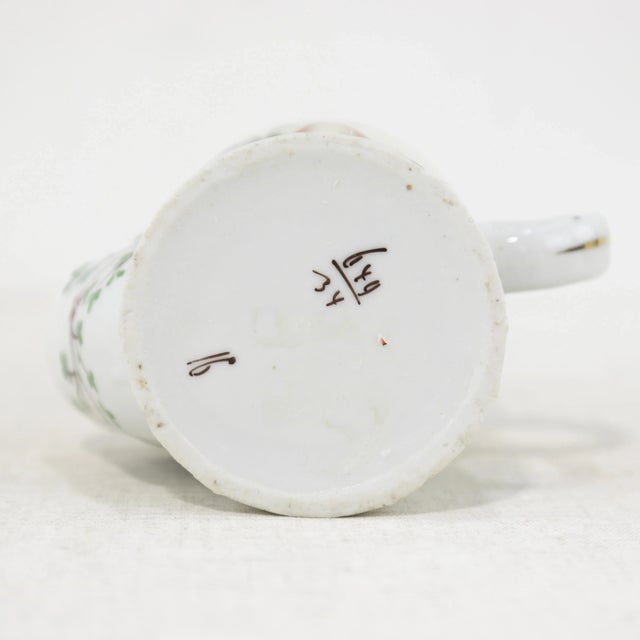Vintage Victorian Porcelain Shaving Mug & Tumbler With Hand-Painted Floral Designs – Perfect for Spring & Easter Décor For Sale - Image 11 of 12