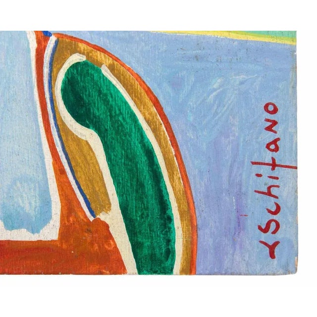 Contemporary Luciano Schifano, Portrait with Hat, Painting, 1988 For Sale - Image 3 of 5