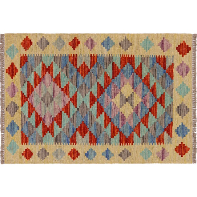 Bohemian Turkish Kilim Gold Rust Hand-Woven Wool Rug For Sale - Image 9 of 9