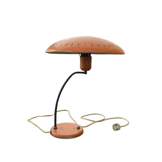 Mid-Century Orange Junior Desk Lamp by Louis Kalff for Philips, 1950s For Sale - Image 12 of 13