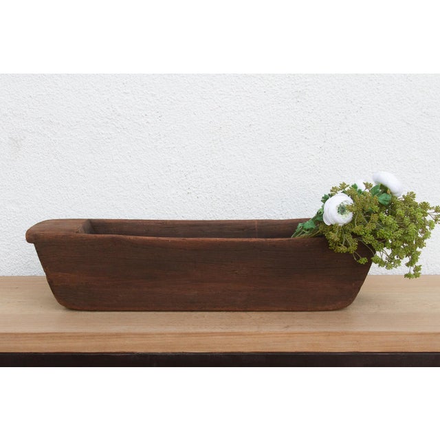 Wood Hefty Antique Wood Trough Vessel For Sale - Image 7 of 7