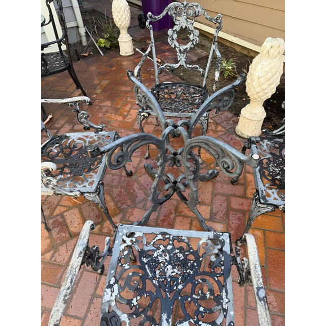 Mid 20th Century Molla Table Base and 4 Arm Chairs For Sale - Image 10 of 18