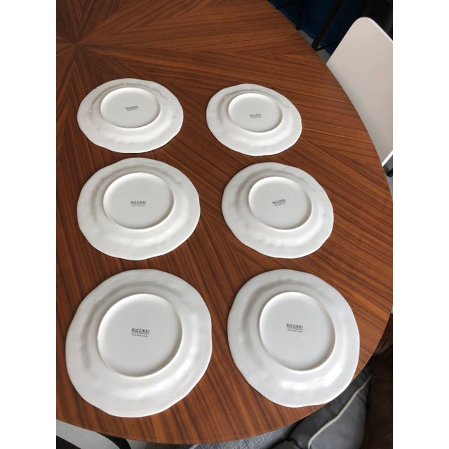 Blue Italian Hand-Crafted Luncheon/Dessert Plates in Blue & White by Ceramiche Bizzirri-Set of 6 For Sale - Image 8 of 10