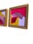 Two original mini paintings by Jessalin Beutler in a set with matching gold frames. Artwork is mixed media on canvas...