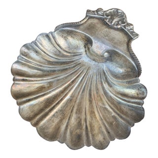 19th-Century English Regency Silver-Plate Clam Shell Serving Dish For Sale