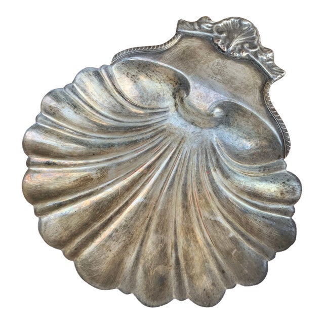 19th-Century English Regency Silver-Plate Clam Shell Serving Dish For Sale