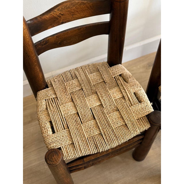 Wood Vintage Set of Four Attributed to Charles Dudouyt Chairs For Sale - Image 7 of 8