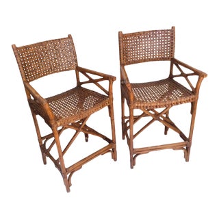 Vintage McGuire Bar Chairs -- A Pair For Sale