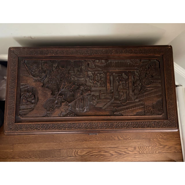 Acquired in Hong Kong by grandparents in early 20th century. Intricate carvings, brass latch, and in excellent condition....