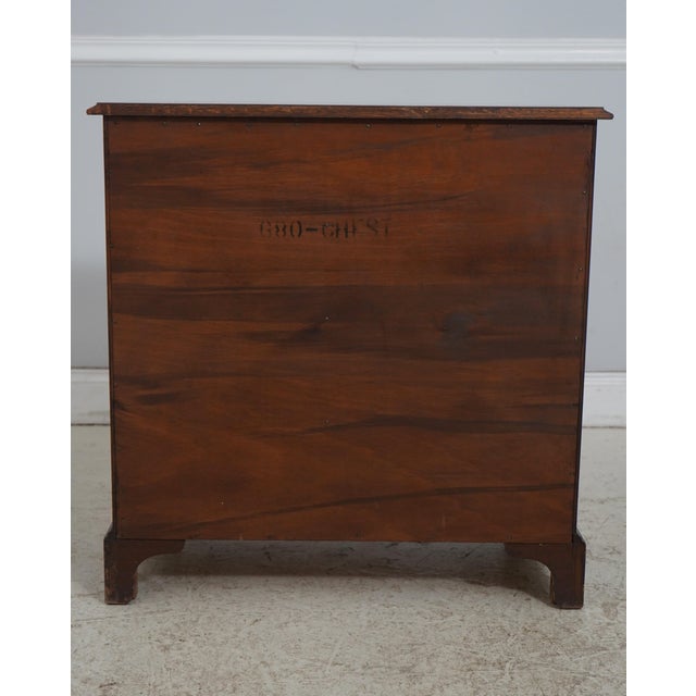 Baker Burl Walnut English Style Bachelors Chest For Sale - Image 17 of 17