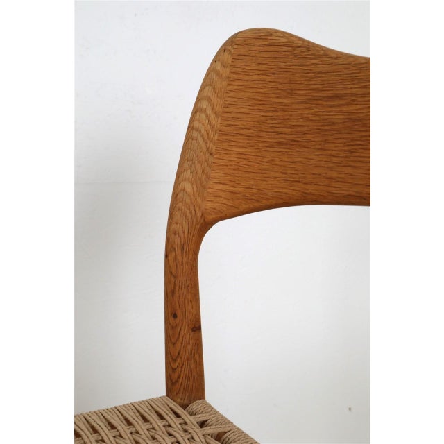 Danish Oak Chairs with Paper Cord by Arne Hovmand Olsen for Mogens Kold, 1970s, Set of 4 For Sale - Image 16 of 18