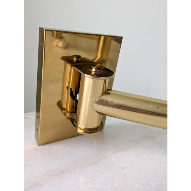 Vintage Brass Swing Arm Plug-in Wall Lamp For Sale In Chicago - Image 6 of 8