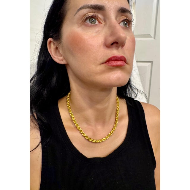 Vintage 18 Karat Yellow Gold 17.8 Gm, Rope Chain, 6.30 mm Necklace, 17 " Long 6.3 MM wide 17 " Inches long Necklace Weight...